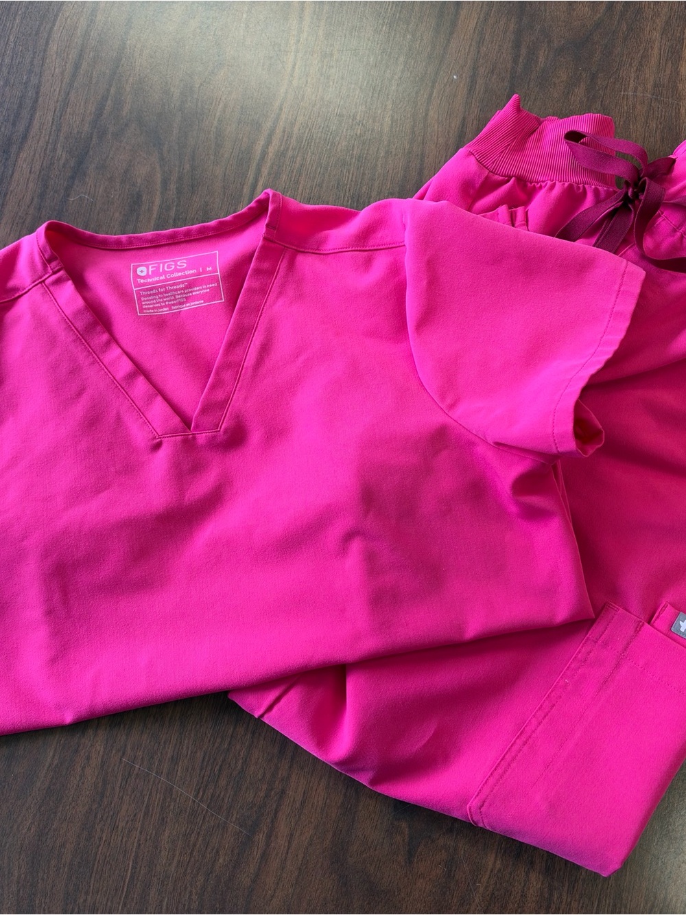Figs Top and Pants - Shocking Pink